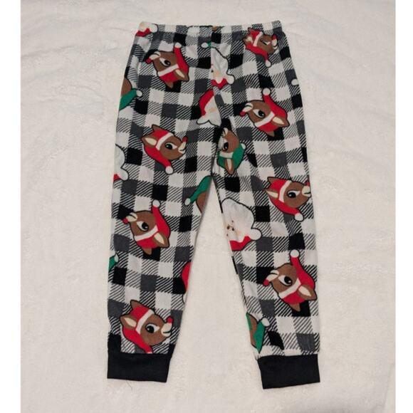 Black Plaid Christmas Sleepwear Kid's Pants Size S (6/6X) - Picture 5 of 5